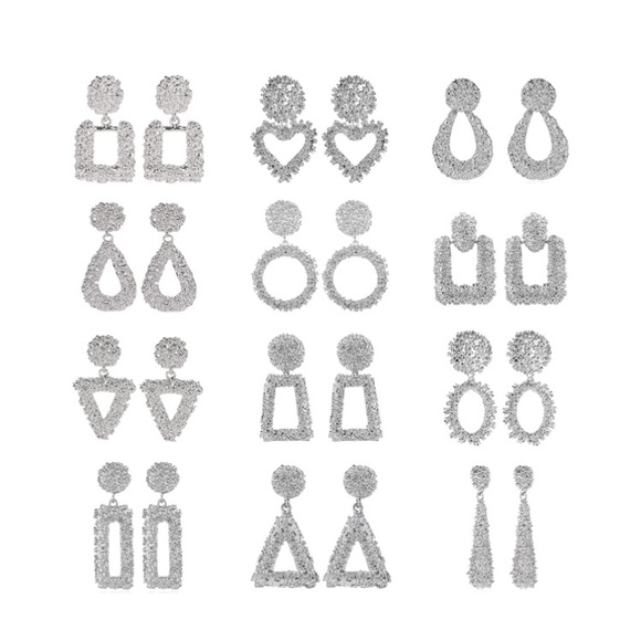 Bohemian Jewelry 12 Pairs Gold Statement Earrings Set, - Picture 12 of 16